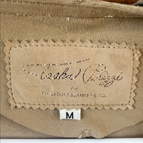 Tasha Polizzi Beige suede Jacket with Fringe SZ Med - Picture 2 of 9